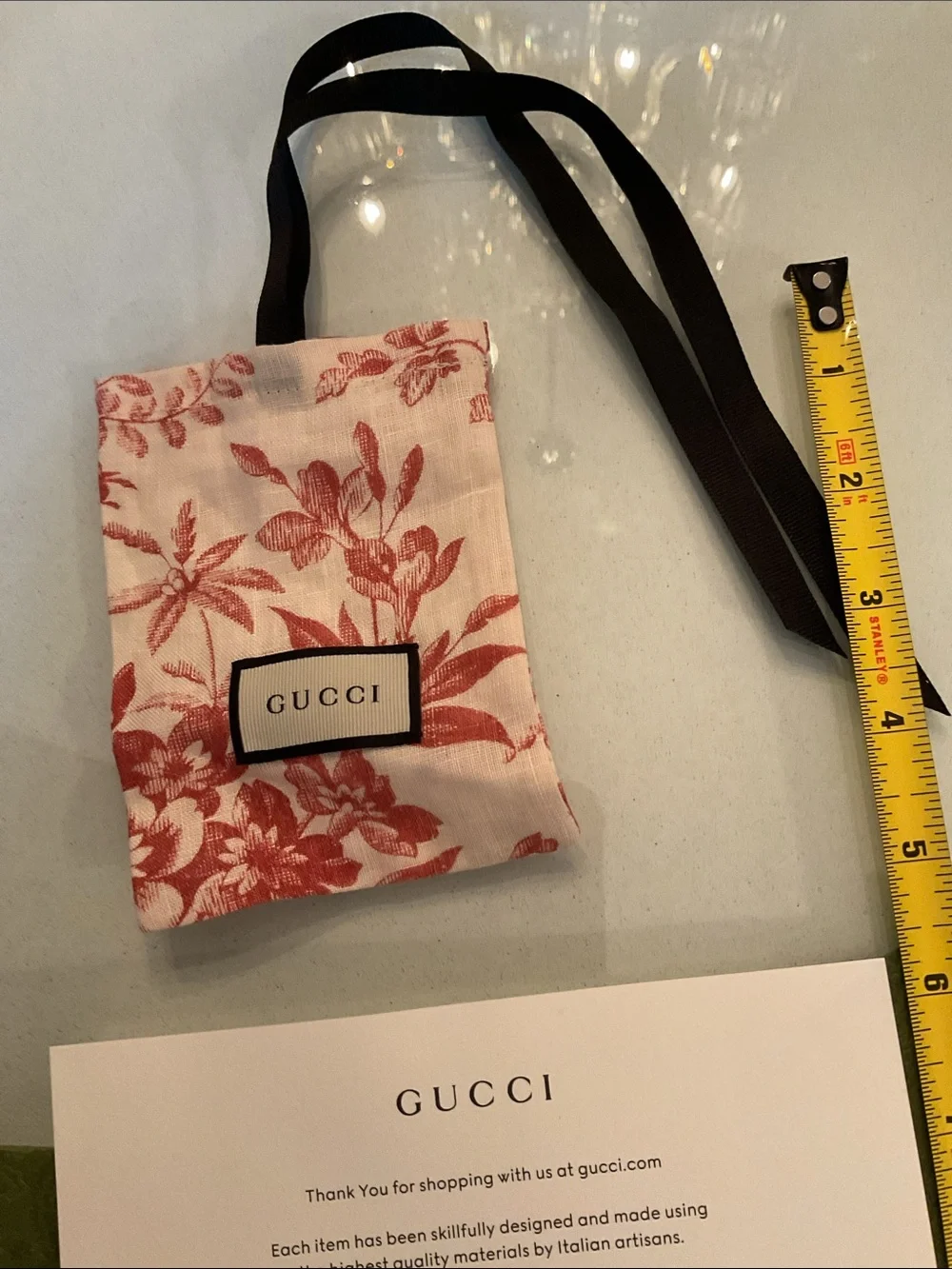 Gucci Pink Floral Drawstring Pouch and bundle shown - Picture 4 of 4